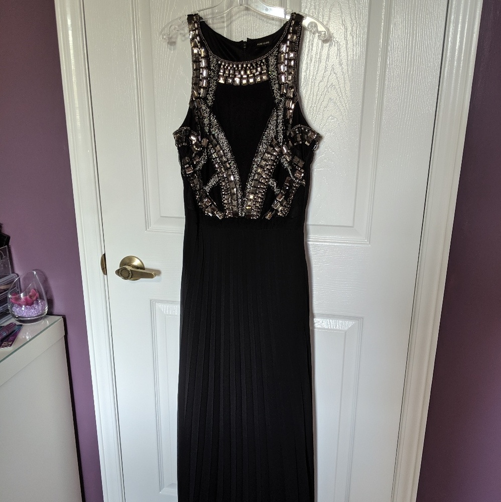 Formal black sequin dress